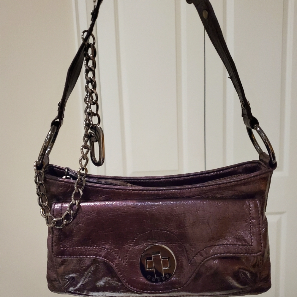 *like New* Guess Mini Purple Shimmer Shoulder bag